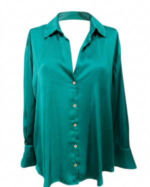Blusa clásica en satín suave y luminoso