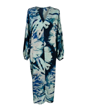 Vestido tipo kaftán con estampado armonioso, silueta holgada y fresca