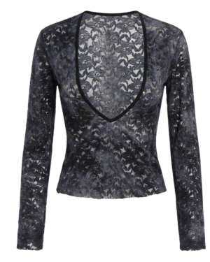 Blusa con matices que combina delicadeza y sensualidad