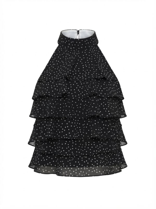 Blusa con lunares coquetos y vuelos que enamoran.